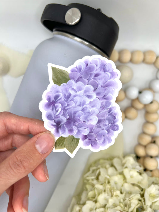 Purple Hydrangeas Bouquet Sticker, 2.41x3in