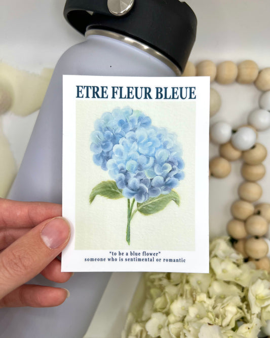 Etre Fleur Bleue Hydrangea Sticker, 3x4in