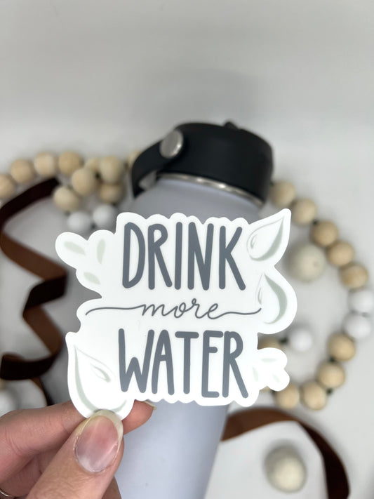 Drink more water bottle Sticker, 3x2.76in