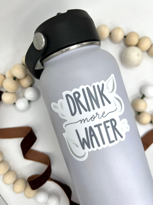 Drink more water bottle Sticker, 3x2.76in
