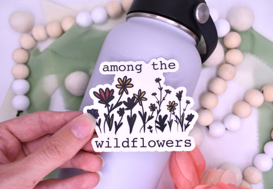 Among the Wildflowers Sticker, 3x2.5in