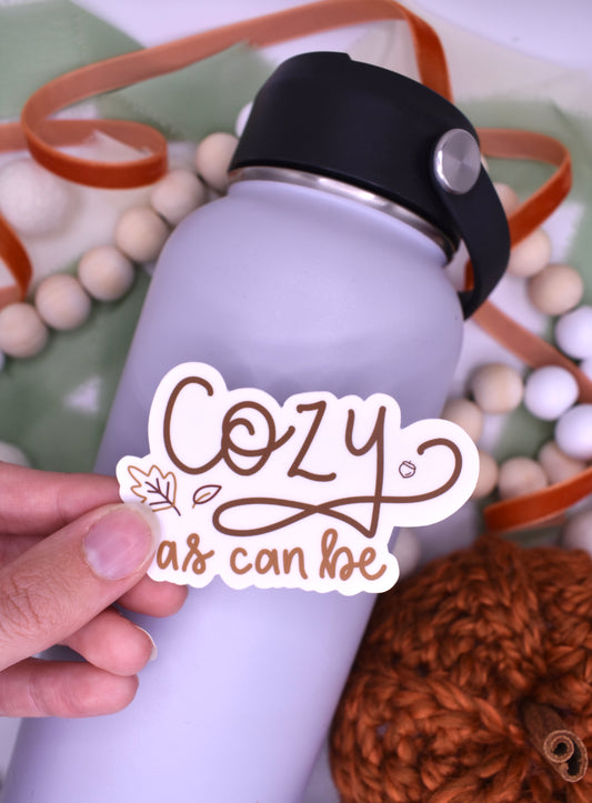 Cozy as can be Sticker, 3x1.88in