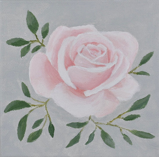 "Amelia" - 6x6in Original Rose Painting