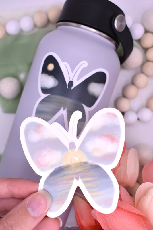 Dawn Butterfly Sticker,  2.88x3in