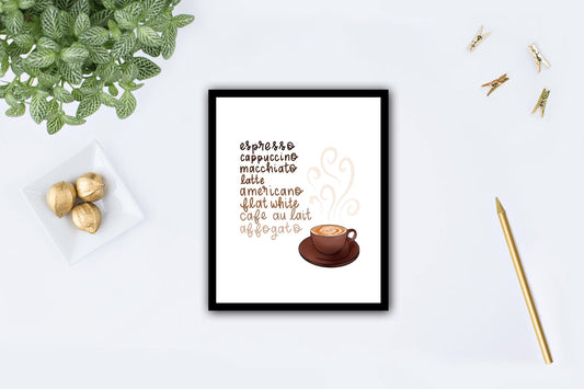Coffee List Art Print