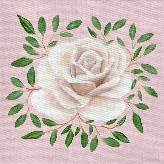 "Margot" - 8x8in Original Rose Painting