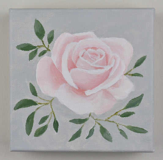 "Amelia" - 6x6in Original Rose Painting