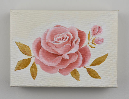 "Sweet Dreams" - 5x7in Original Rose Painting