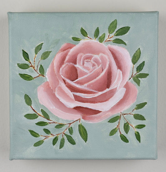 "Edith" - 6x6in Original Rose Painting