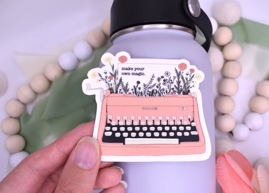Make Your Own Magic Typewriter Sticker, 3x2.59in
