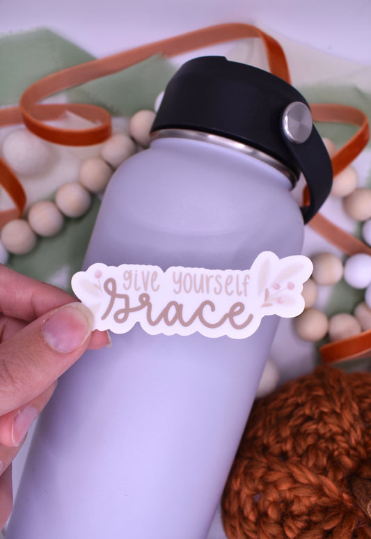 Give Yourself Grace Sticker, 3x1.13in
