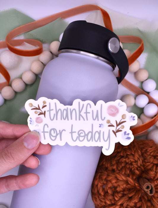 Thankful for Today Sticker, 4x2.06in